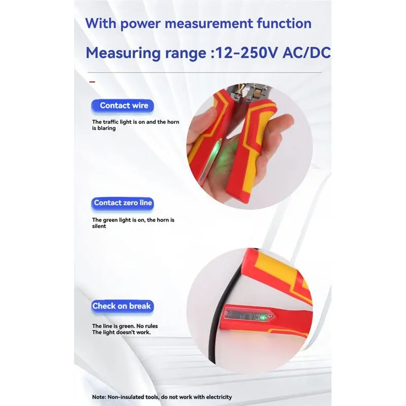 Innovative Electricians Voltage Testing Cable Cutting Scissors Multi-Function Wire Stripper Crimping Pliers
