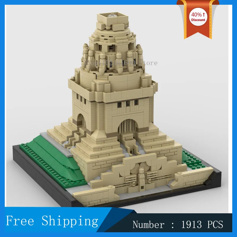 MOC City Monument 1:800 Model Building Block Assembly Statue 1:400 Church Architectural Street Scenery Collection Toy Gifts