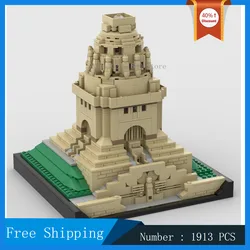 MOC City Monument 1:800 Model Building Block Assembly Statue 1:400 Church Architectural Street Scenery Collection Toy Gifts