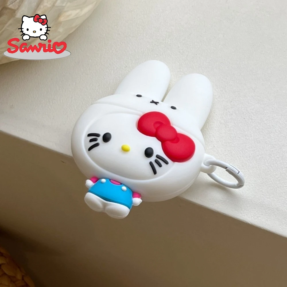 Sanrio Earphone Case For AirPods Pro Pro2 Airpods 3rd 4 2 1 Cute 3D Hello Kitty Headset Protection Soft Silicone Headphone Cover