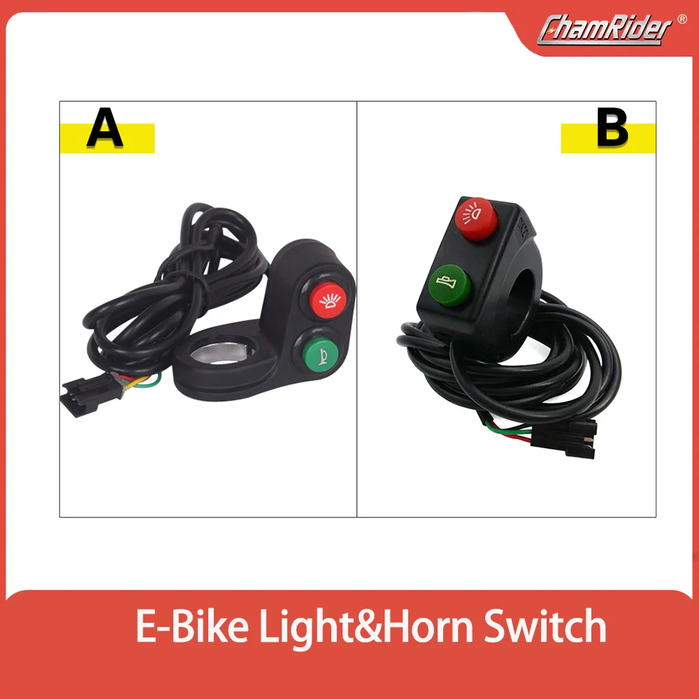 

ChamRider Ebike 23mm Handlebar Horn And Headlight Combination Switch Button Motor Switches Turn Signal Modification Accessories