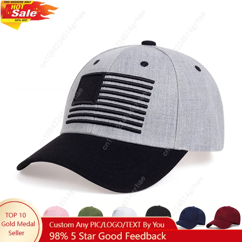 

Fashion Cotton Baseball Cap Men Tactical Army Military Dad Hat American USA Flag Hip Hop Hat Sport Trucker Caps gorras