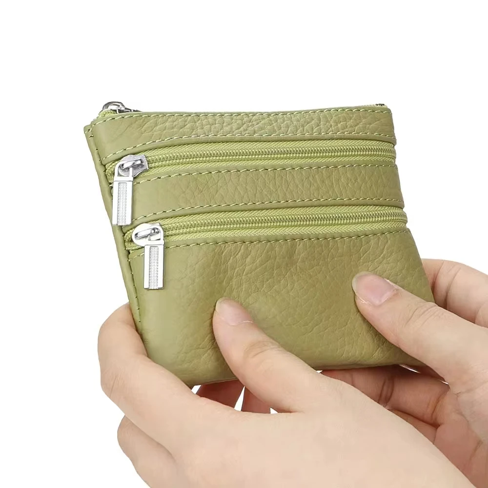 محفظة نسائية للعملات المعدنية عالية الجودة من جلد البقر، محفظة جديدة بسيطة لتغيير العملات المعدنية، محفظة نسائية للعملات المعدنية من الجلد الأصلي