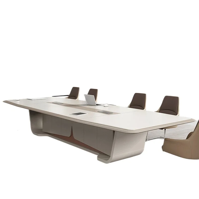 CX  paint conference bench table and chair combination simple modern office high-end atmosphere large strip negotiation table