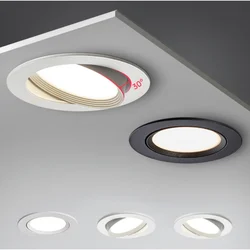 High-performance Embedded LED Downlight Angle Adjustable 5W7W9W12W15W20W COB Anti-Glare Dimmable Ceiling Light Spotlights CRI>92