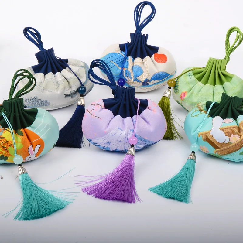 New Ancient Style Tassel Sachet Car Hanging Decoration Hanfu Accessories Carry Pouch Chinese Vintage Jewelry Storage Bag