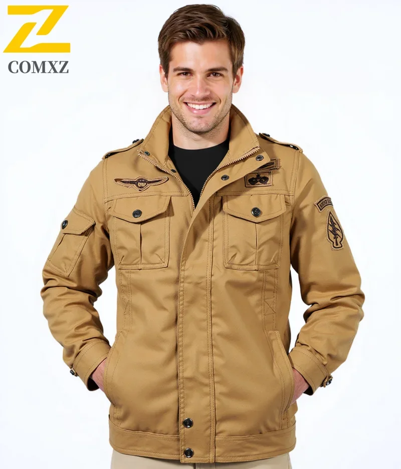 

2025 Mens Jacket Fashion Trend Workwear Vintage Coat Winter Warm Windproof Casual Outwear Military jacket pilot