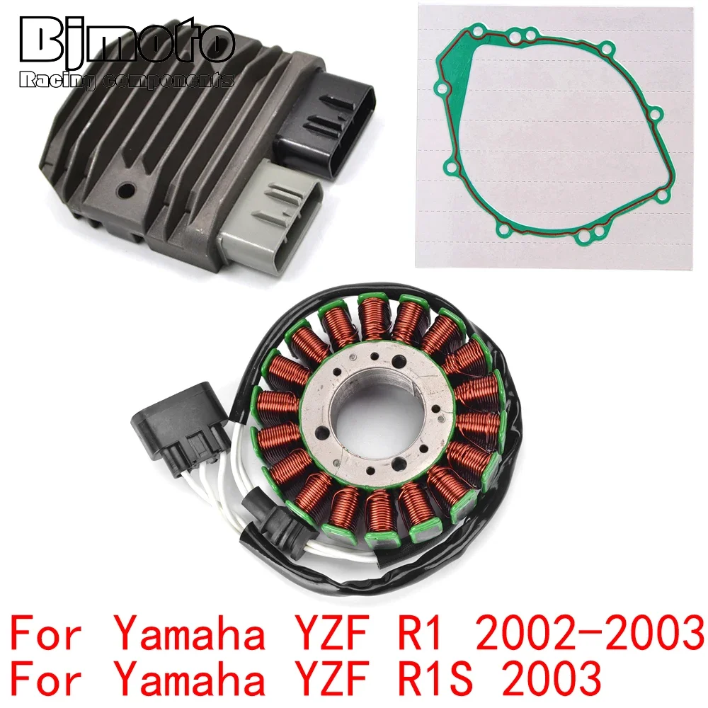 

YZF R1 2003 Engine Stator Coil+Voltage Regulator rectifier For Yamaha YZF R1 R1S YZFR1S 2002 With Gasket YZFR1