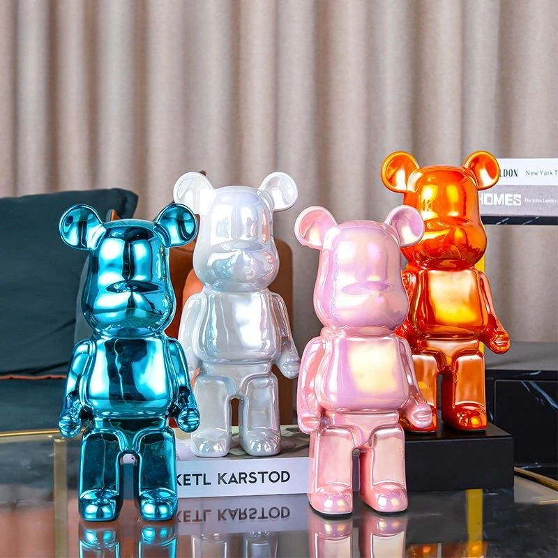 Figura de Bearbrick, hucha de cerámica, oso violento, adornos de Bearbrick, colecciones, muñecas, decoración de habitación, regalo, 400%