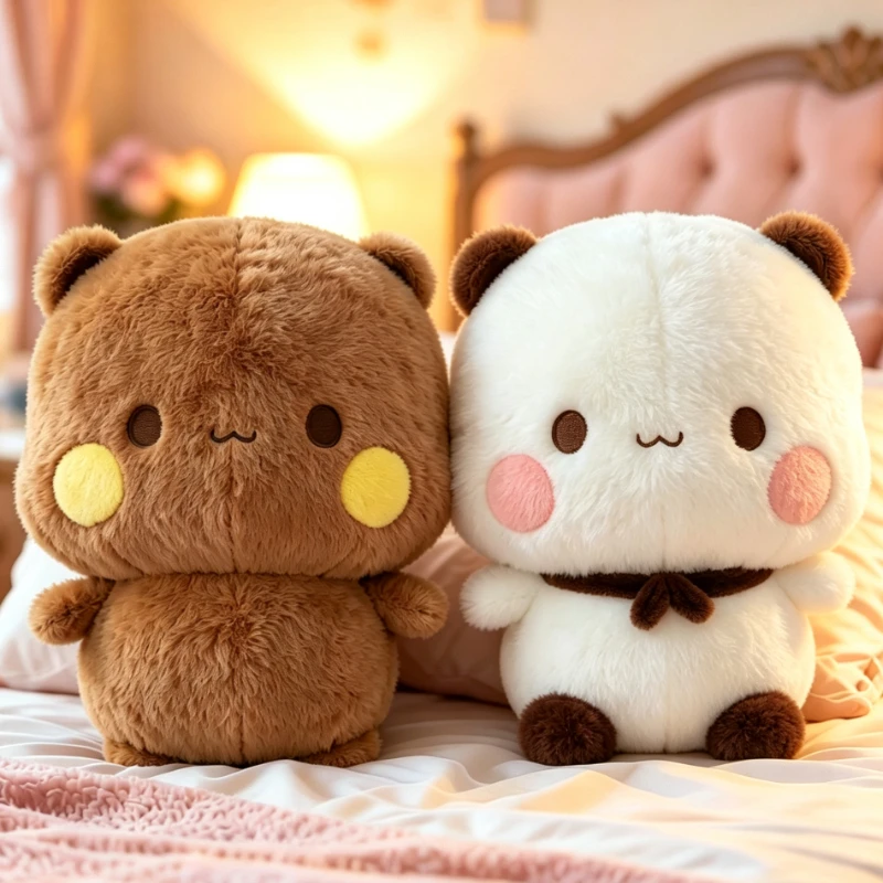 Yier Bubu Paar-Plüschpuppen, Kawaii Niedliche Panda-Stofftiere, Weiche Hautfreundliche Haptik, Tischdekoration, Geburtstagsgeschenke für Freunde – Detail 4