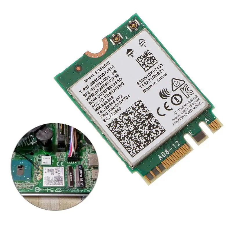 for Intel 8265 AC8265 8265NGW NGFF for M.2 Wifi Card WIFI Bluetooth-Compatobl Dropship