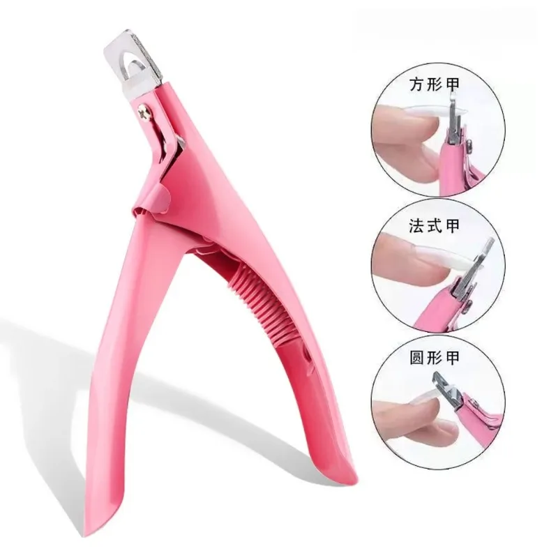 5 Colors Professional Nail Art Clipper U-shaped French False Nail Tips Cutter Stainless Steel Head Nails Clipper Manicure Cutter