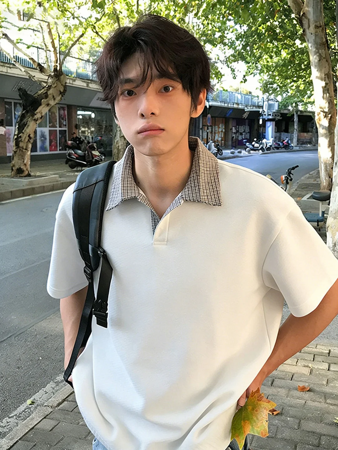 Cleanfit Polka Dot Short Sleeve Shirt Men's Summer Casual Style Half Sleeve T-Shirt Bird's Eye Pattern Flip Collar Tee