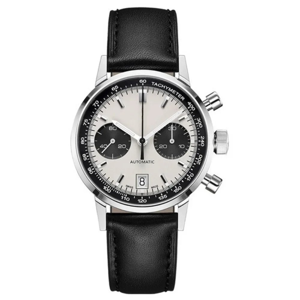 Clássico Gentle elegante cronógrafo para homens, moda da família Hamilton, lazer esportes de negócios, pulseira de couro