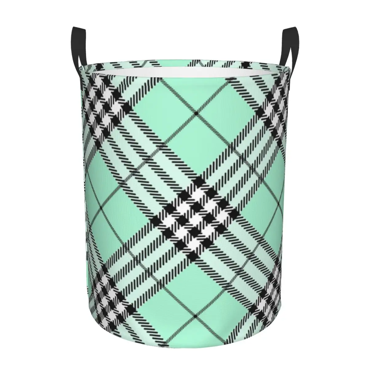 Classic Scottish Tartan Plaid Laundry Basket Foldable Geometric Gingham Check Clothes Hamper for Nursery Kids Toys Storage Bin