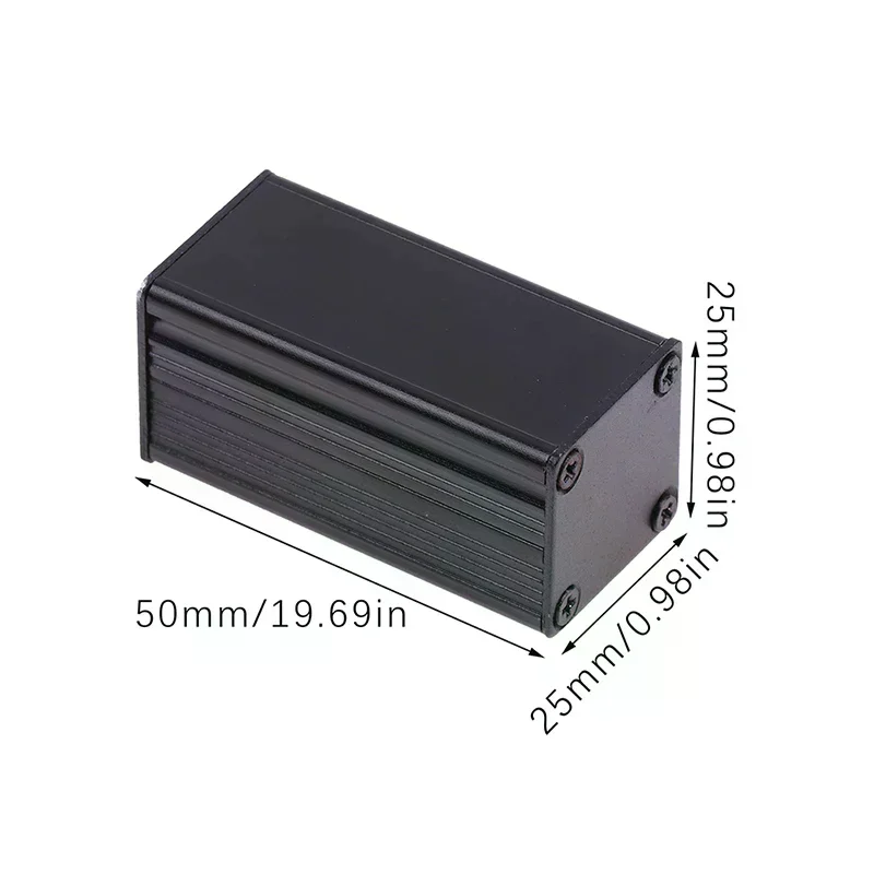 /TPz/Black Aluminum Enclosure Case DIY Extruded Electronic Project Box 50x25x25mm For Power Supply Units