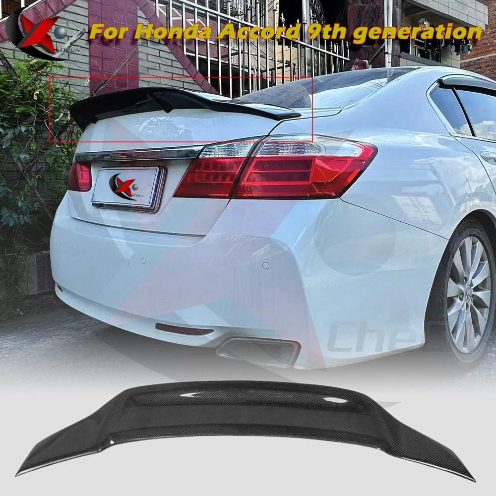 

For 9th Generation Honda Accord 2014-2016 Genuine Carbon Fiber Material Rear Spoiler Car Trunk Lid Decorative Cover Plate