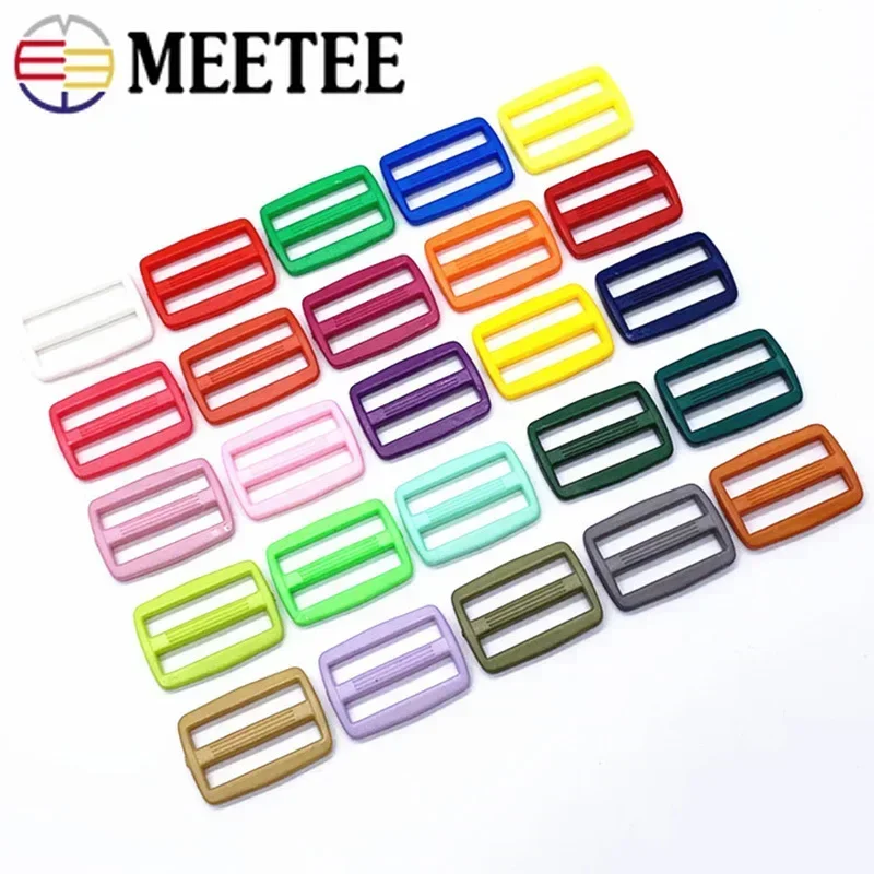 30/50/100Pcs 16-25mm Plastic Buckles Tri-Glide Adjuster Clasp Backpack Strap Ring Webbing Clothing Hook DIY Accessories