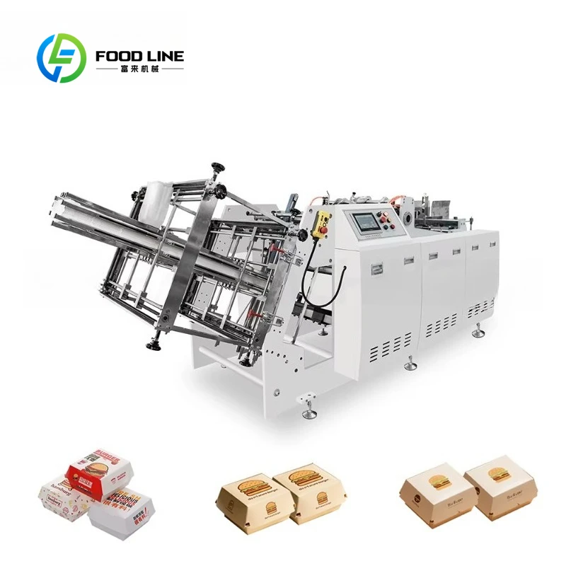 Customized Four-Servo Paper Lunch Box Making Machine High Speed Pizza Burger Paper Box Equipment Food Packaging Machinery