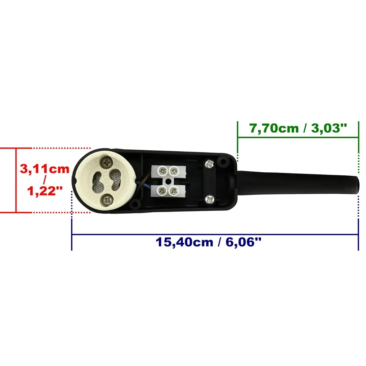 GU10 Socket with Junction Box LED Energy Saving Bulbs (Max.250V/2A) Home Installation Recessed Ceiling Mount Socket Accessories