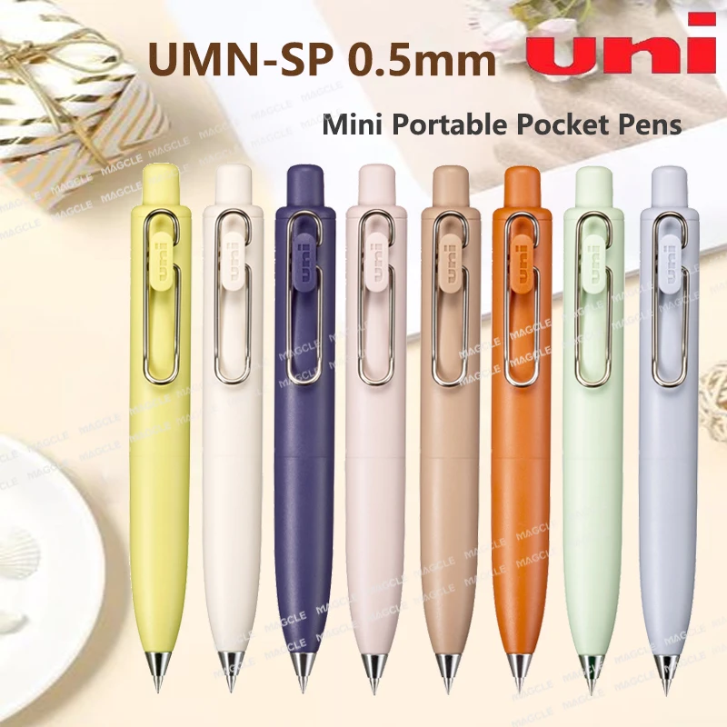 Uni Cute Mini Gel Pen, Uniball UMN-SP Chubby Push-action Thick Black Ink Pocket Pen Quick Dry Waterproof Compact School Supplies