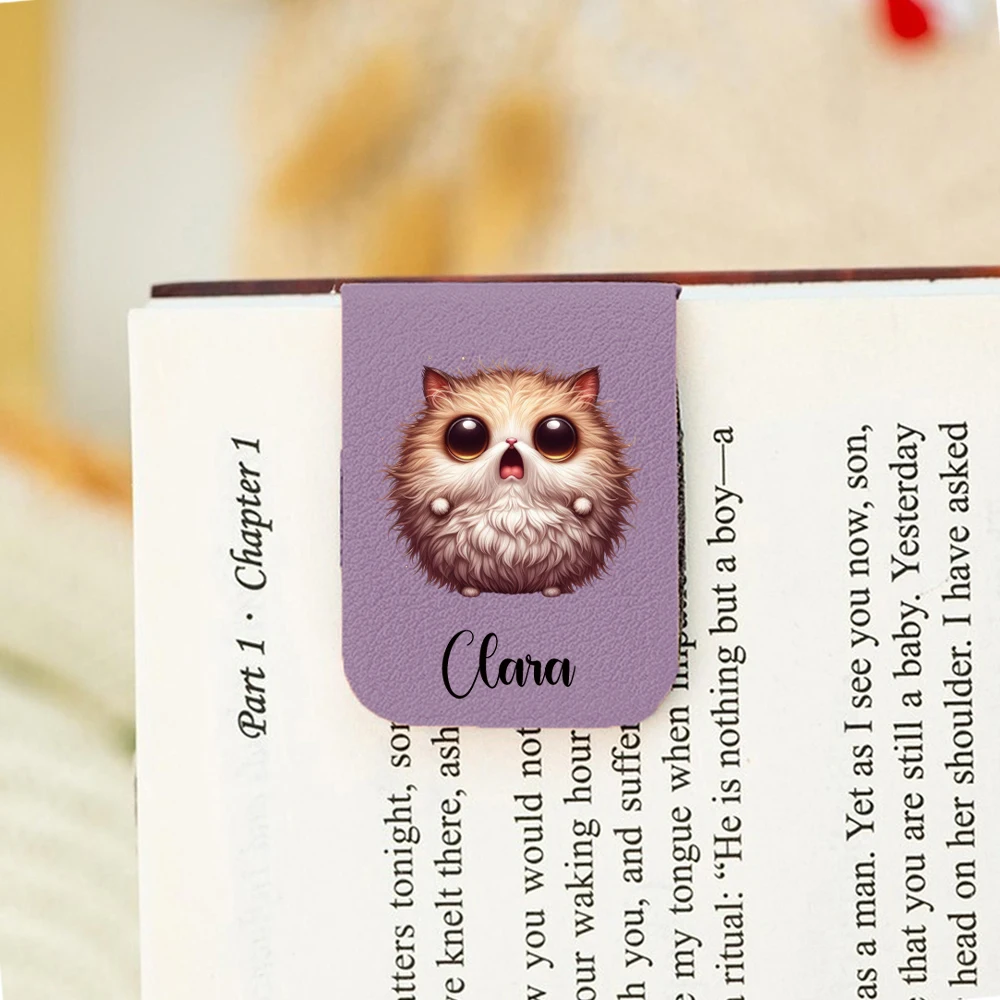 1PC Creative Kitten Custom Name Print Aqua Blue Book Clip For Boys Gifts