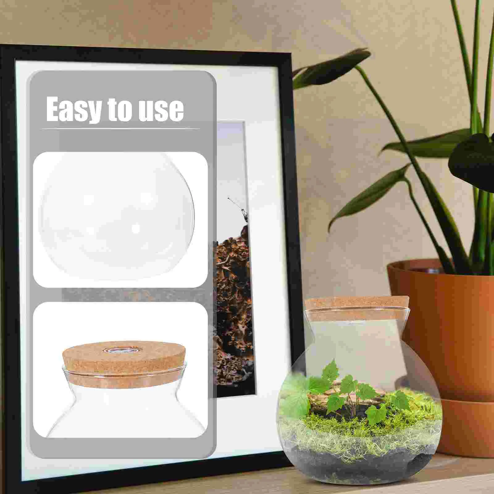 Aquarium Landscape Bottle Water Accessories Rose Plant Decorative Glass Vase Fish Tank Candy Bowl White