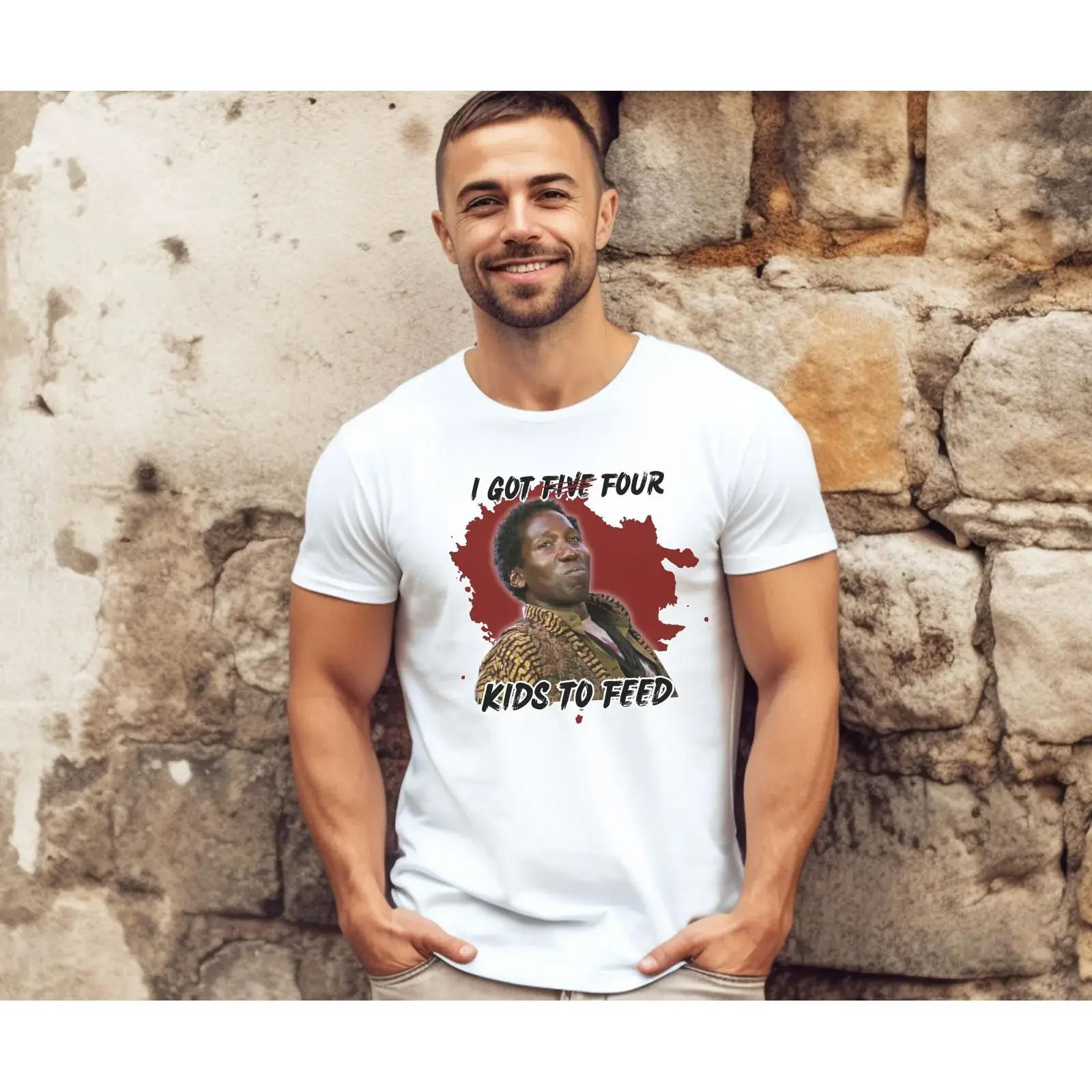 Total Recall T Shirt 'I Got Five Kids To Feed' Movie Quote vintage Washed streetwear Versatile Slightly designer clothes homme