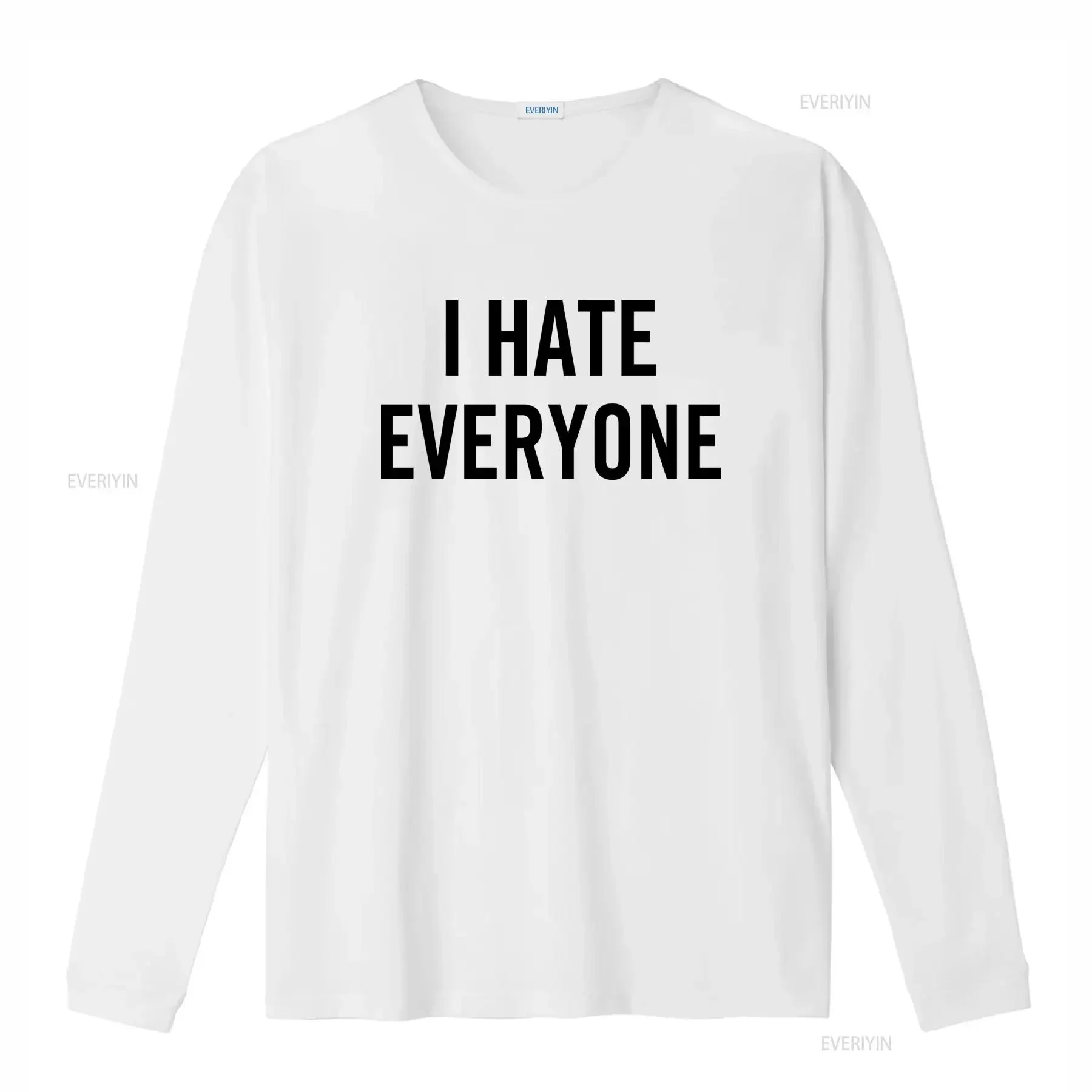 Stylish I Hate Everyone Print T Shirt for Fashion Forward Individuals vintage Washed Versatile streetwear designer clothes