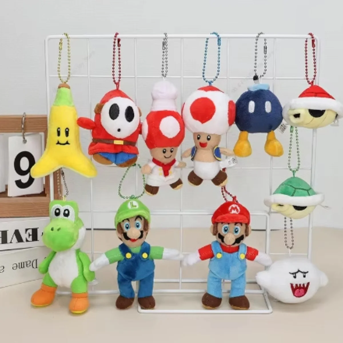 Super Mario Plush Toys Doll Keychain Yoshi Toad Luigi Shy Guy Bob-omb Kawaii Cute Soft Stuffed Anime Game Plushie Accessories