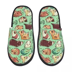 Custom Guinea Pig Huddle House Slippers Women Cozy Memory Foam Animal Slip On Hotel Slipper Shoes