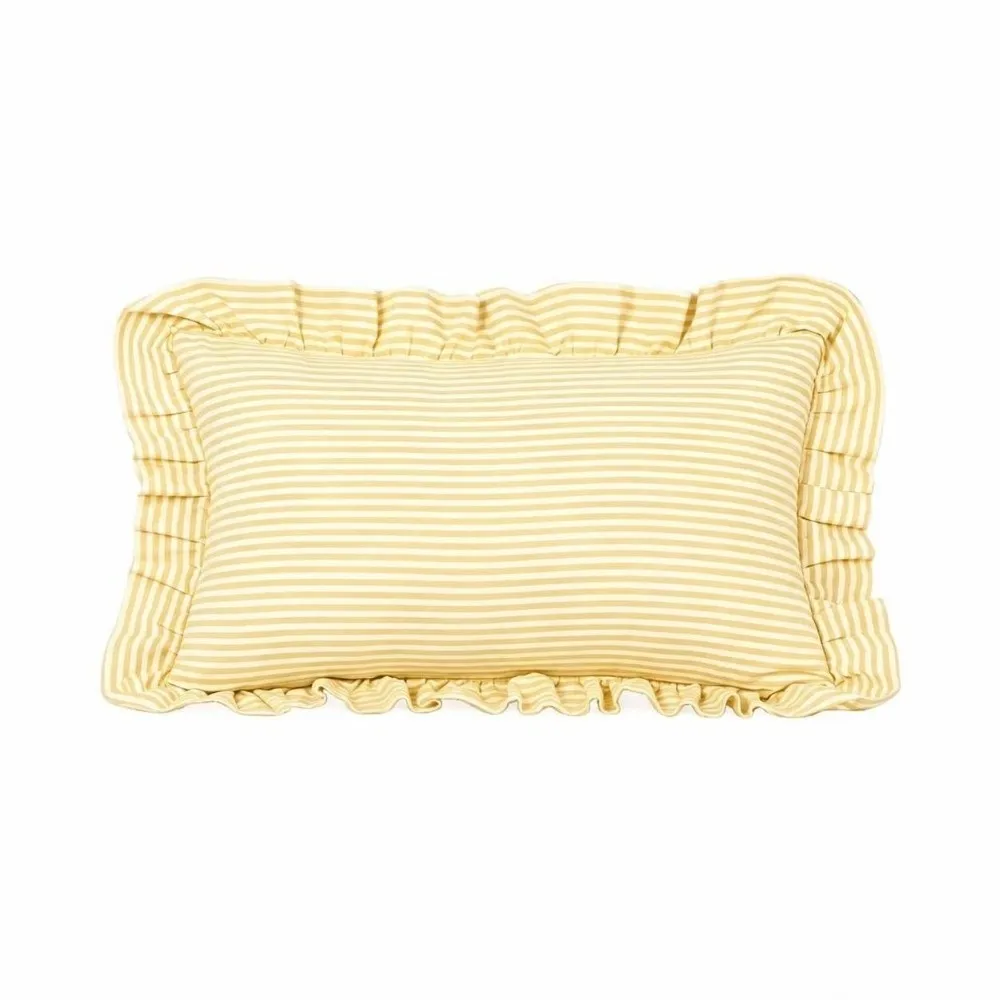 Square Shape Ruffled Cushion Cover 45x45cm 30x50cm Plaid Cushion Cover Printed Pattern Ruffled Edge Piping Pillowcase