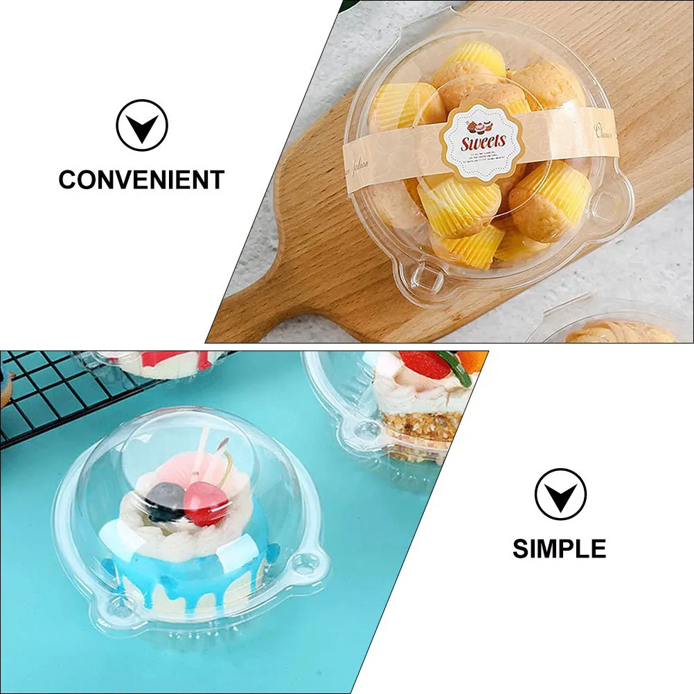 60pcs Cake Boxes Transparent Dessert Packing Containers Baking Cake Case Pastry Storage Box Disposable Mousse Ball Fruit