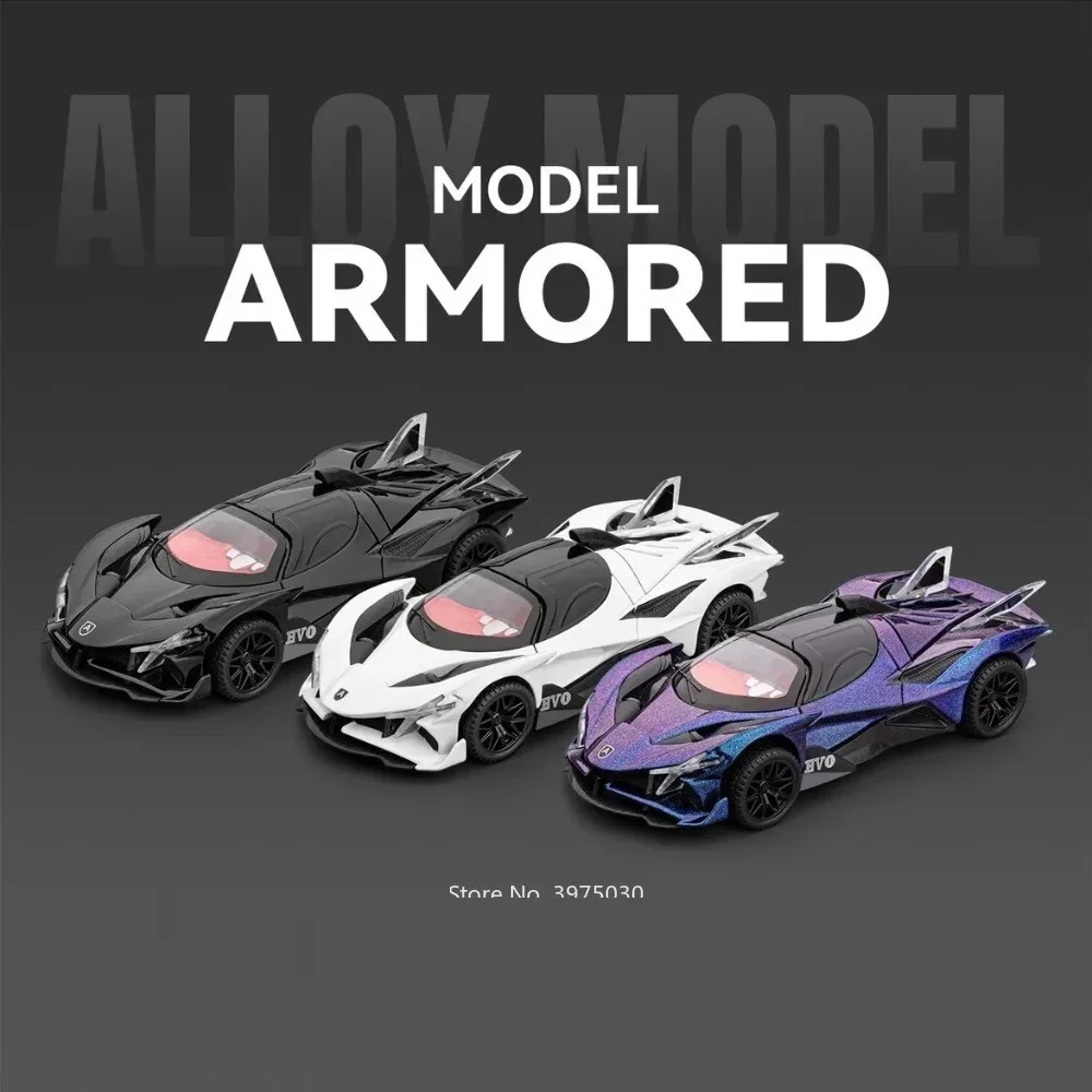 1:32 아폴로 에보 람보르기니 만소리 레불토 모델 자동차 장난감 풀백 차량 라이트 음악 미니어처 스포츠카 소년 교육용 장난감