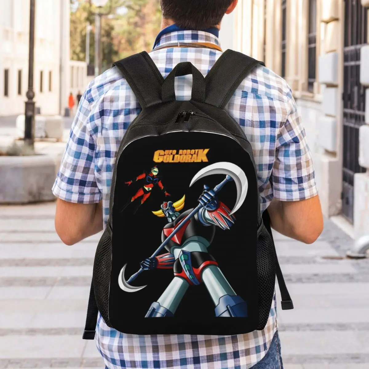 UFO Robot Goldrake Laptop Mochila, Mochila Casual para Estudante de Escola Universitária, Grendizer Anime Manga Bolsas para Homens e Mulheres