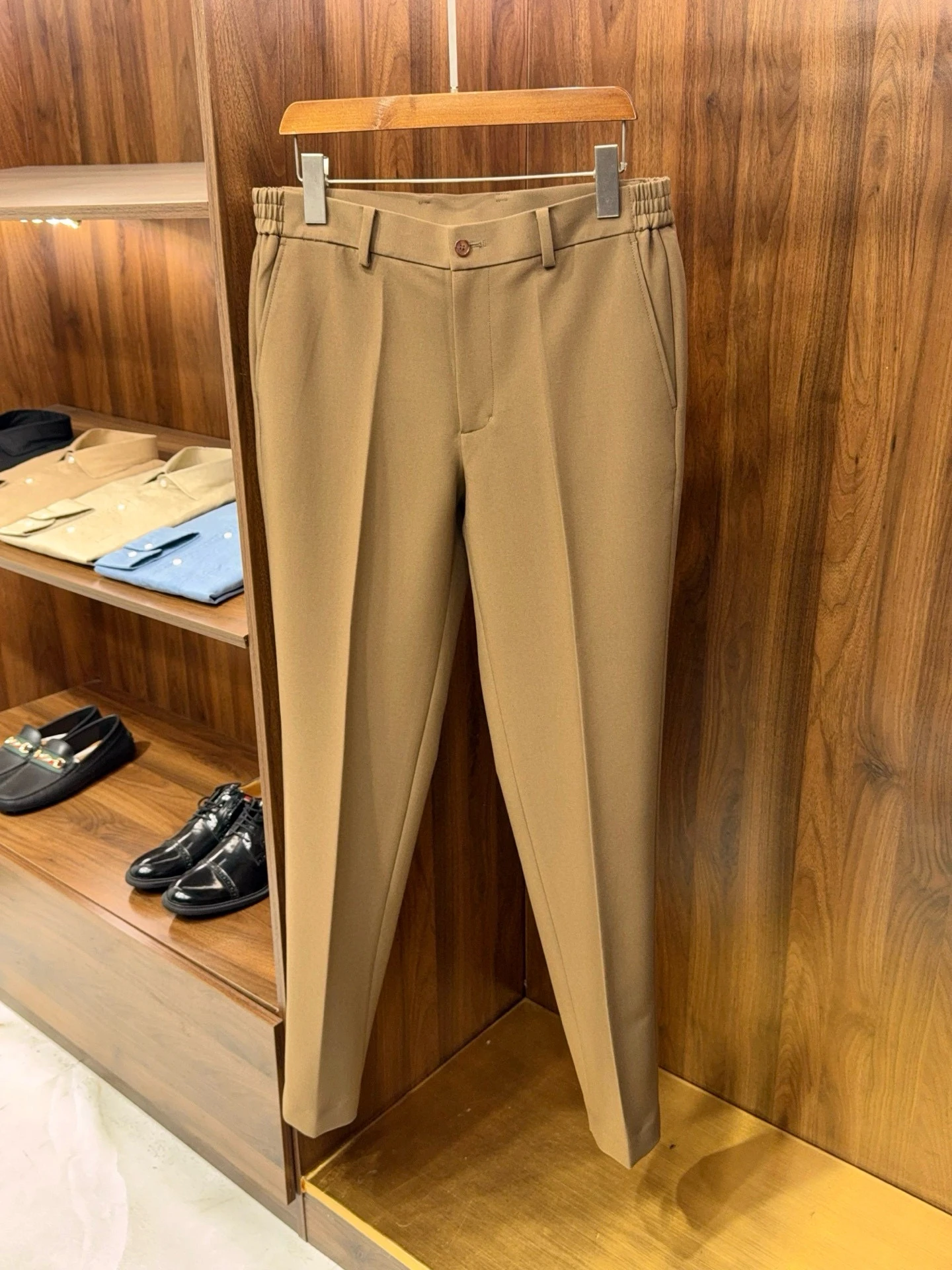 Итальянские мужские повседневные брюки с эластичной резинкой на талии LP из 50% шерсти