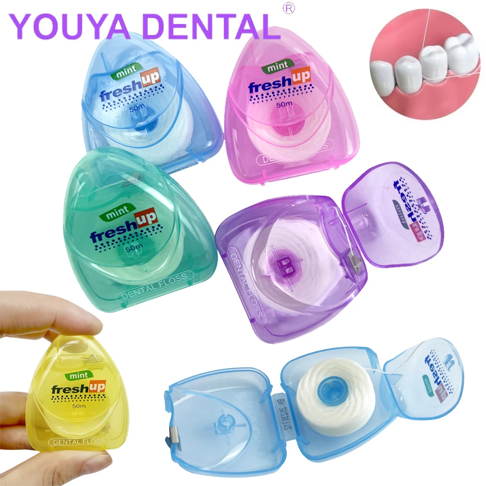 

1 Box Portable 50m Dental Floss Teeth Clean Interdental Brush Tooth Picks Oral Hygiene Tool Flosser String Dentistry Materials