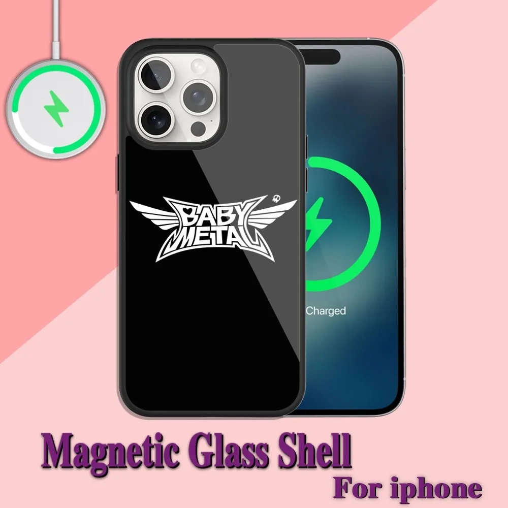 Babymetal Japanese girl idol Phone Case For iPhone Charging 13 14 15 11 12 Pro Max Plus Glass Magsafe Magnetic Shell