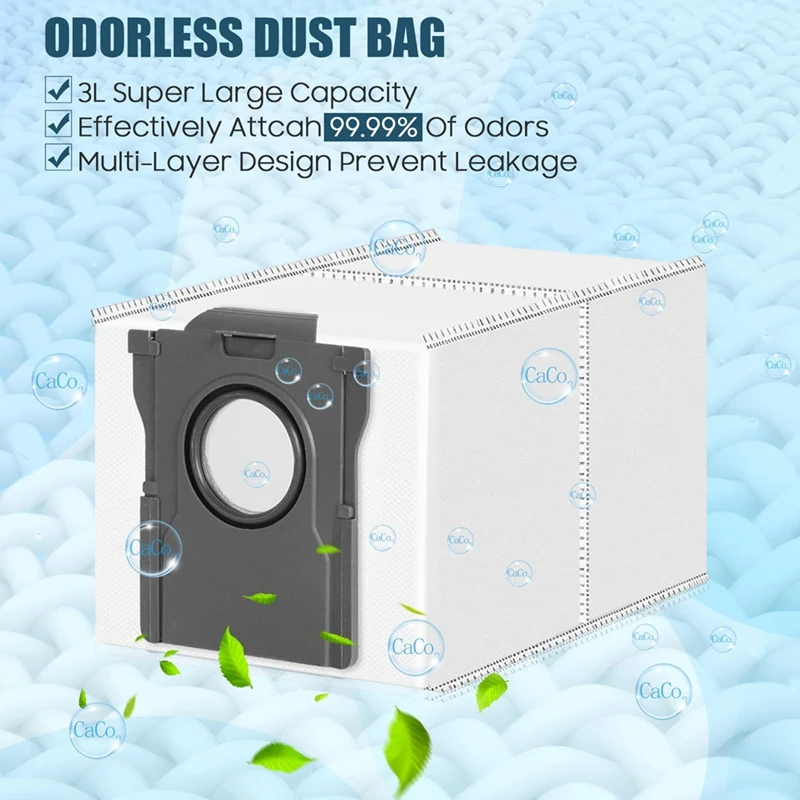 ABBK-ملحقات لـ Dreame L10s Pro Ultra Heat / X30 Ultra Robot Vacuum Cleaner، الفرشاة الرئيسية، أكياس الغبار، المناديل، المرشحات