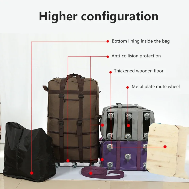 Folding trolley case 158 aviation consignment bag with wheel travel bag large capacity Oxford cloth go abroad Luggage bag