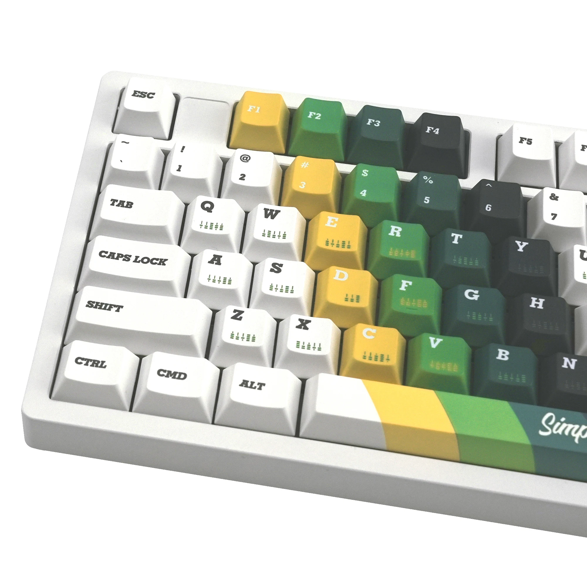 

XVX Retro Theme Keycaps Cherry Profile 5 Side Dye-Sublimation Keycaps PBT White and Green Keycaps