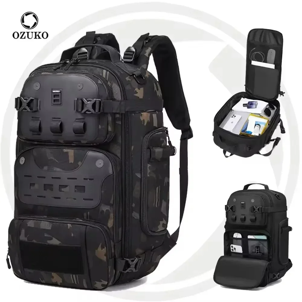 Ozuko 20 zoll Männer Rucksack Outdoor Travel Pack Männlichen Gepäck Multifunktionale Rucksack Große Wasserdichte 15,6 Laptop Männer Tasche Mochila