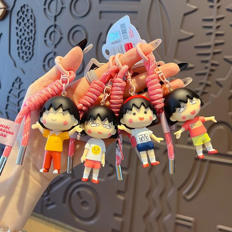 

New Kawaii Chibi Maruko-Chan Anime Casual Series Cartoon Hobby Doll Keychain Bag Hanging Ornaments Friends Birthday Gifts