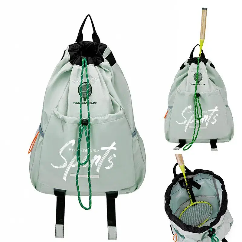 20-35L Tennis Badminton Racket Bag Large Capacity Lightweight Drawstring Backpack for Men and Women Outdoor Travel Sports Bag