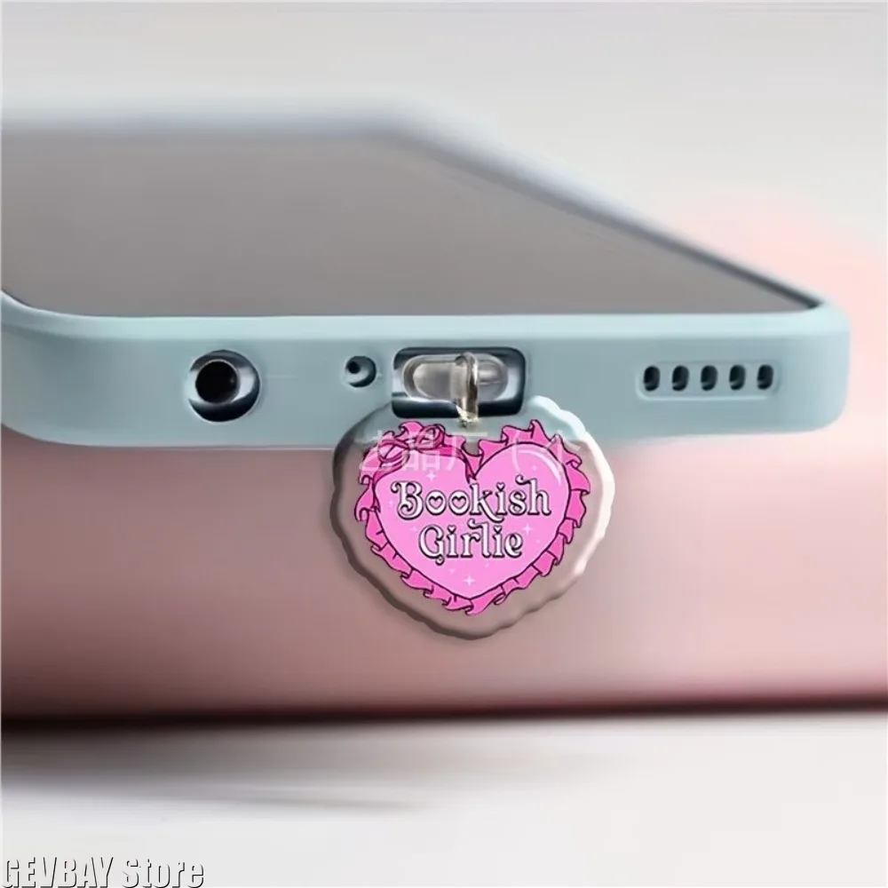 1 Set  Acrylic Phone Dust Plug Kindle Book Lover Gift for IPhone 15 16 17 Type C view 6