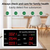 W17 Air Quality Monitor CO CO2 Formaldehyde monitoring household tester HCHO TVOC AQI Rechargeable Detector Real Time Tester