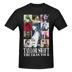 Kawaii The Eras Tour 2023 Merch Swiftie T-Shirt Men's 100%Cotton Short Sleeve  Crewneck Summer Tops