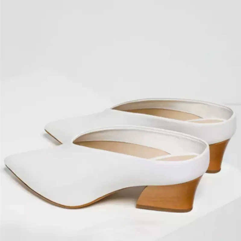 

New Style Pointed Toe Women Slippers Slingback Trend Dress High Heels Shallow Loafers Summer Elegant Pumps