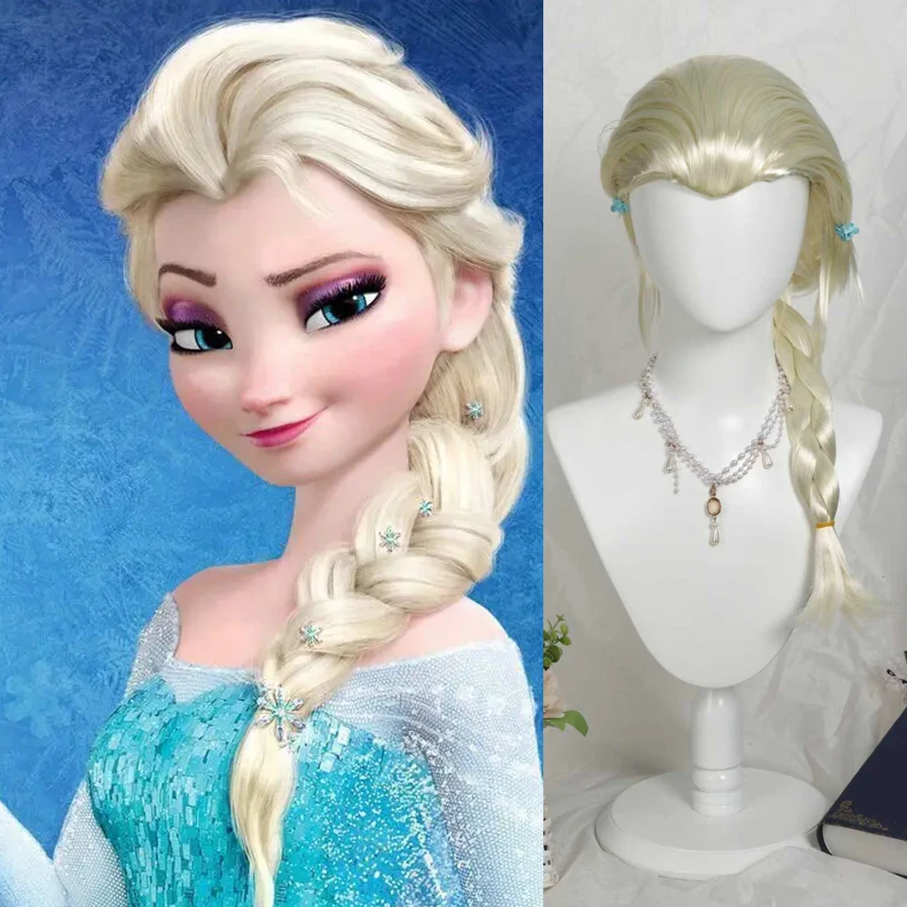 

Princess Elsa & Anna synthetic Wig - High-Temperature Fiber Straight Hair Easy to Style for Parties, Weddings, and Themed Events