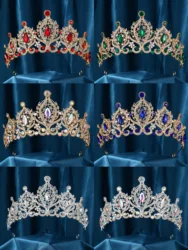 Tiara Baroque Crystal Rhinestone Head Piece Accessories for Princess Girls Queen Bridal Bride Birthday Wedding Prom Quinceanera